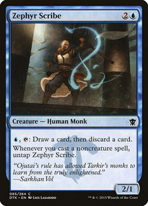 Zephyr Scribe - Dragons of Tarkir (DTK) #85 - Common Magic: The Gathering Trading Card
