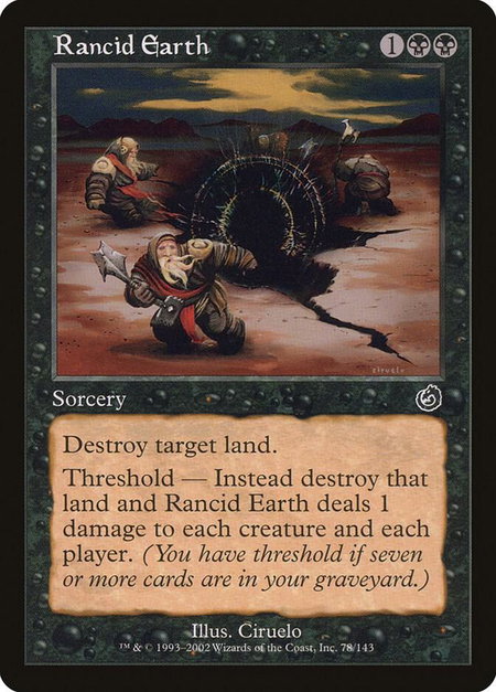 Rancid Earth - Torment Magic: The Gathering trading card