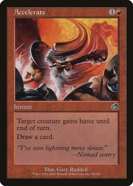 Accelerate trading card from Torment Accelerate - Torment Magic: The Gathering trading card