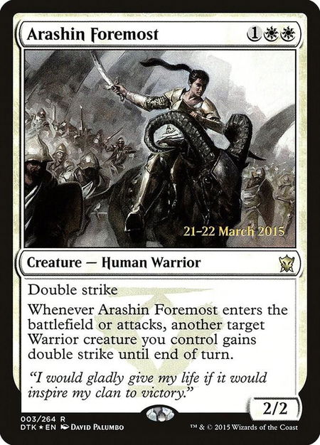 Arashin Foremost - Prerelease Cards Magic: The Gathering trading card