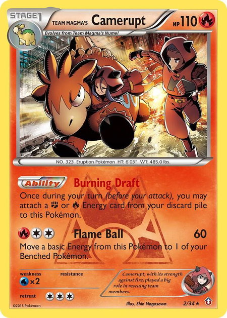 Team Magma's Camerupt - Double Crisis Pokémon trading card