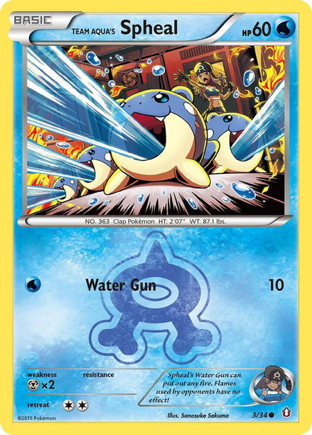 Team Aqua's Spheal - Double Crisis Pokémon trading card