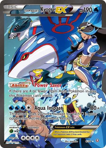 Team Aqua's Kyogre EX - Double Crisis Pokémon trading card