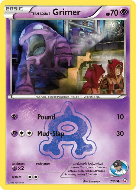 Team Aqua's Grimer trading card from Double Crisis Team Aqua's Grimer - Double Crisis Pokémon trading card