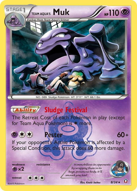 Team Aqua's Muk - Double Crisis Pokémon trading card