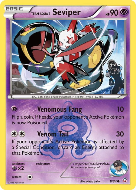 Team Aqua's Seviper - Double Crisis Pokémon trading card