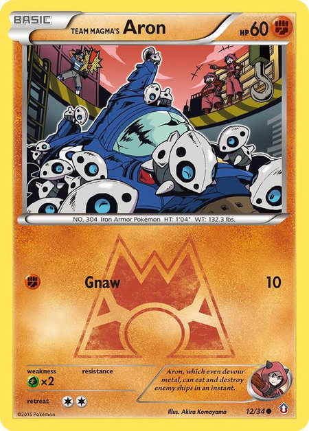 Team Magma's Aron - Double Crisis Pokémon trading card