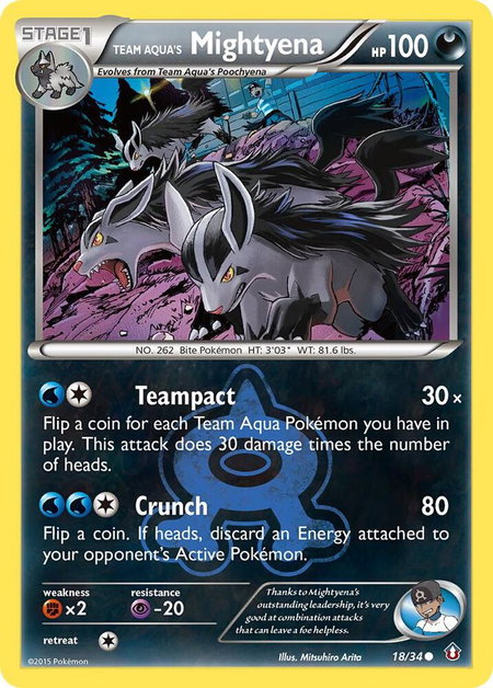 Team Aqua's Mightyena - Double Crisis Pokémon trading card