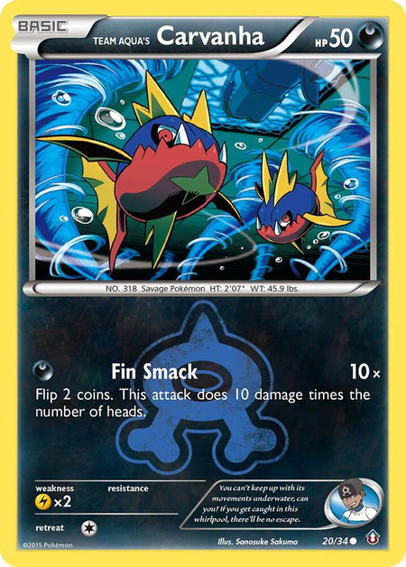 Team Aqua's Carvanha - Double Crisis Pokémon trading card