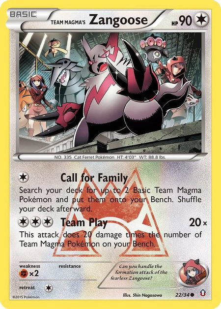 Team Magma's Zangoose - Double Crisis Pokémon trading card