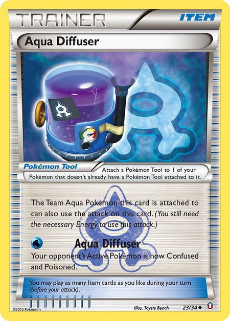 Aqua Diffuser trading card from Double Crisis Aqua Diffuser - Double Crisis Pokémon trading card