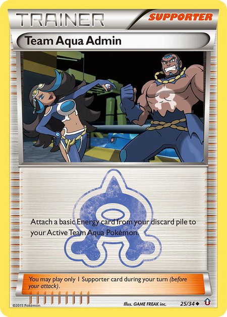 Team Aqua Admin trading card from Double Crisis Team Aqua Admin - Double Crisis Pokémon trading card
