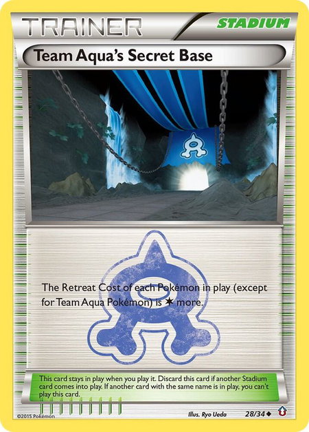 Team Aqua's Secret Base - Double Crisis Pokémon trading card