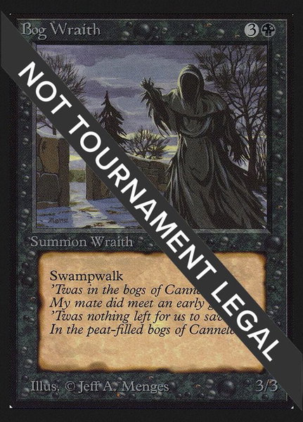 Bog Wraith (IE) trading card from International Edition Bog Wraith (IE) - International Edition Magic: The Gathering trading card