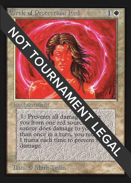 Circle of Protection: Red (IE) trading card from International Edition Circle of Protection: Red (IE) - International Edition Magic: The Gathering trading card