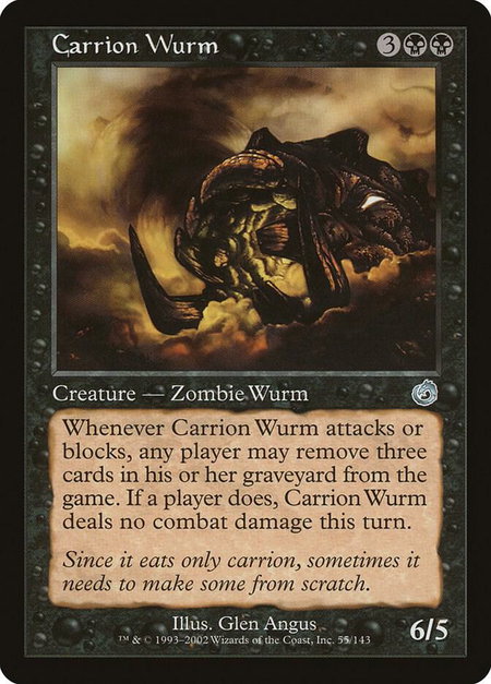 Carrion Wurm - Torment Magic: The Gathering trading card