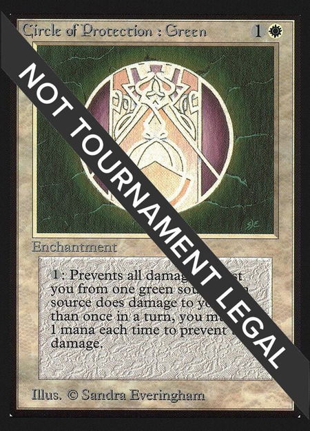 Circle of Protection: Green (CE) trading card from Collector's Edition Circle of Protection: Green (CE) - Collector's Edition Magic: The Gathering trading card