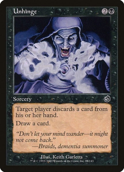 Unhinge trading card from Torment Unhinge - Torment Magic: The Gathering trading card