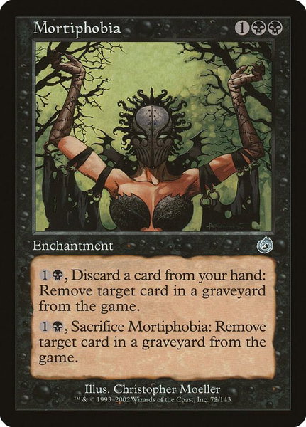 Mortiphobia trading card from Torment Mortiphobia - Torment Magic: The Gathering trading card