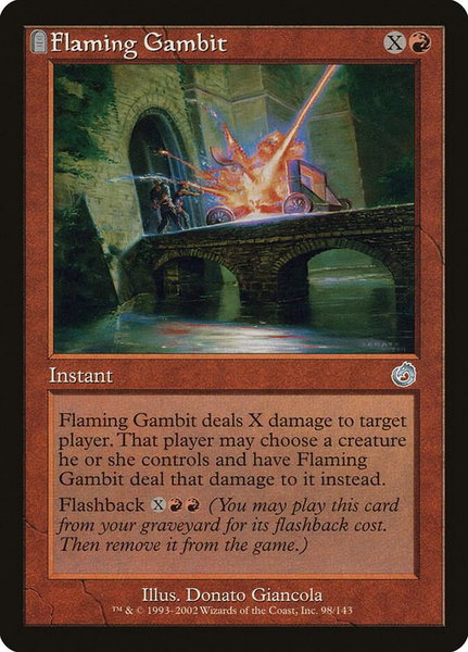 Flaming Gambit trading card from Torment Flaming Gambit - Torment Magic: The Gathering trading card