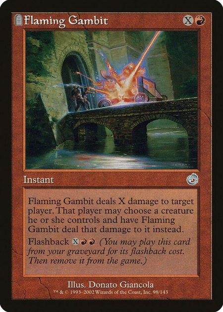 Flaming Gambit - Torment Magic: The Gathering trading card