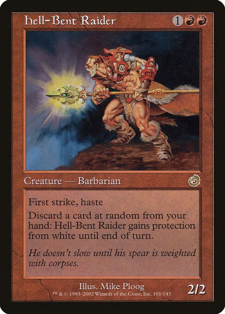 Hell-Bent Raider - Torment Magic: The Gathering trading card