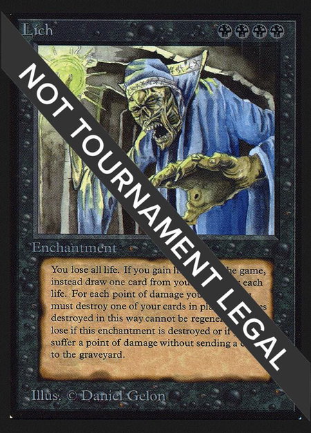 Lich (CE) trading card from Collector's Edition Lich (CE) - Collector's Edition Magic: The Gathering trading card
