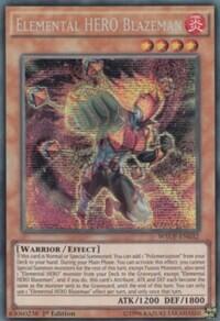 Elemental HERO Blazeman - World Superstars (WSUP) #WSUP-EN032 - Prismatic Secret Rare YuGiOh Trading Card