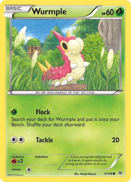 Wurmple - XY - Roaring Skies Pokémon trading card