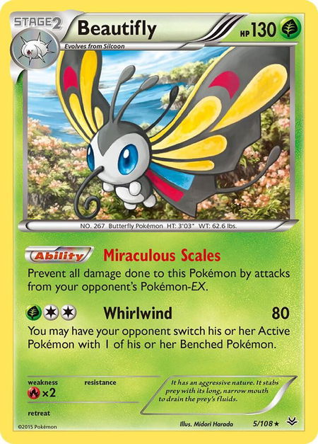 Beautifly - XY - Roaring Skies Pokémon trading card