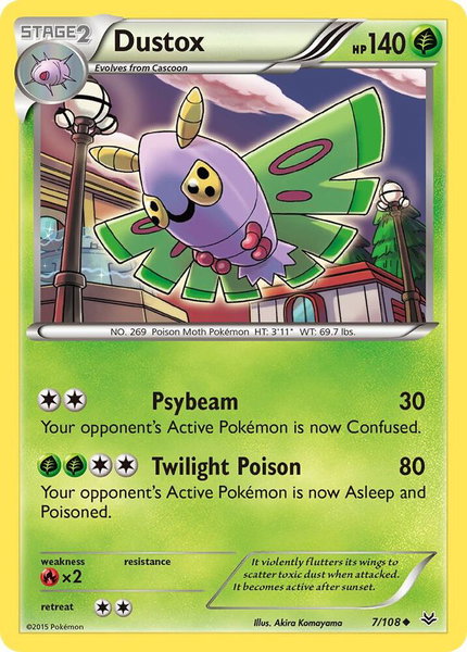 Dustox (7) - XY - Roaring Skies Pokémon trading card