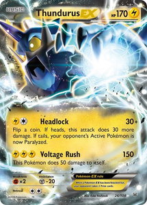 Thundurus EX - XY - Roaring Skies (ROS) #26/108 - Ultra Rare Pokémon Trading Card