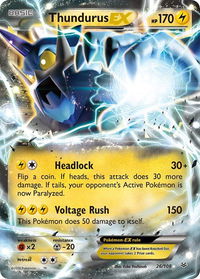 Thundurus EX - XY - Roaring Skies (ROS) #26/108 - Ultra Rare Pokémon Trading Card