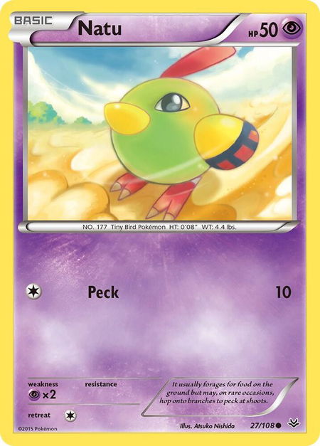 Natu (27) - XY - Roaring Skies Pokémon trading card