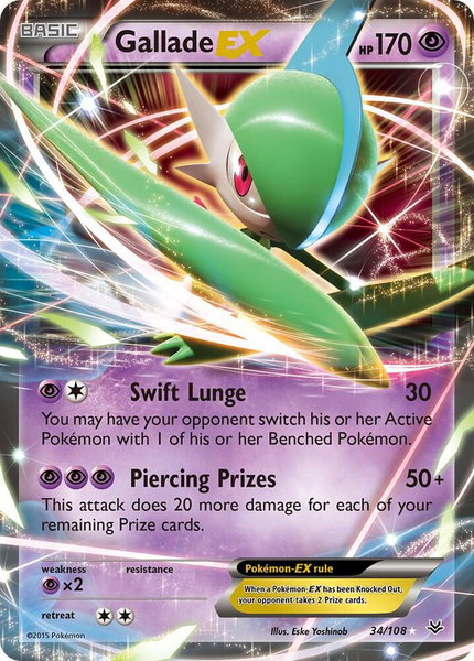 Gallade EX trading card from XY - Roaring Skies Gallade EX - XY - Roaring Skies Pokémon trading card