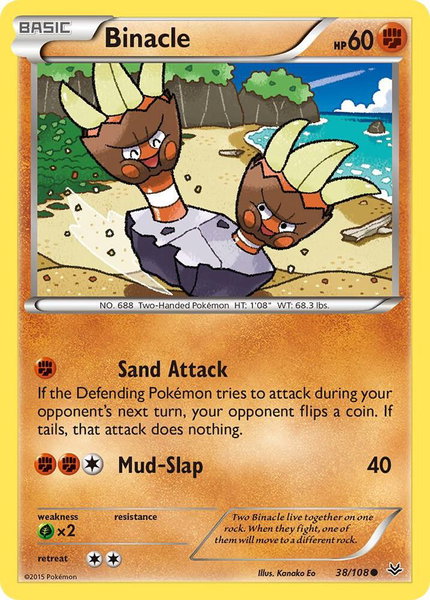 Binacle - XY - Roaring Skies Pokémon trading card