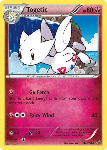 Togetic trading card from XY - Roaring Skies Togetic - XY - Roaring Skies Pokémon trading card