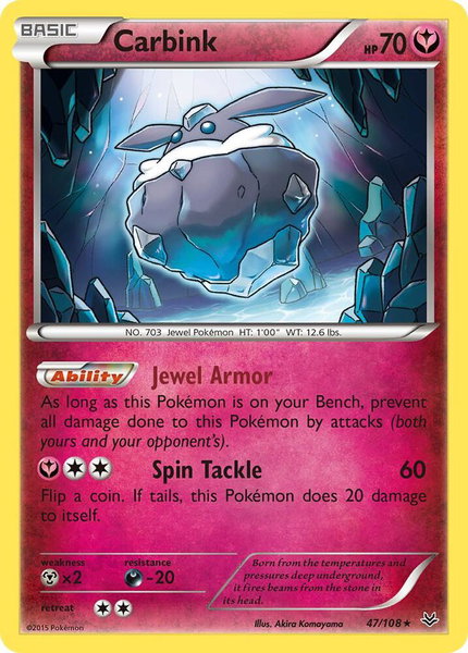 Carbink trading card from XY - Roaring Skies Carbink - XY - Roaring Skies Pokémon trading card