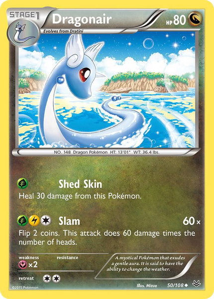Dragonair trading card from XY - Roaring Skies Dragonair - XY - Roaring Skies Pokémon trading card
