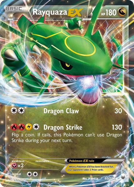 Rayquaza EX (60) trading card from XY - Roaring Skies Rayquaza EX (60) - XY - Roaring Skies Pokémon trading card