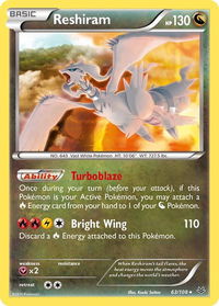 Reshiram - XY - Roaring Skies (ROS) #63/108 - Holo Rare Pokémon Trading Card