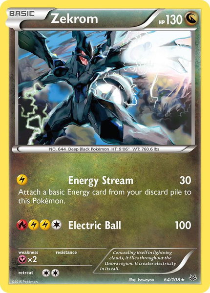 Zekrom - XY - Roaring Skies Pokémon trading card