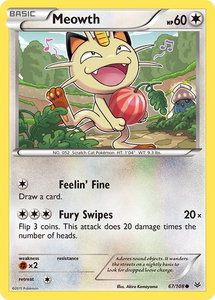 Meowth - XY - Roaring Skies (ROS) #67/108 - Common Pokémon Trading Card