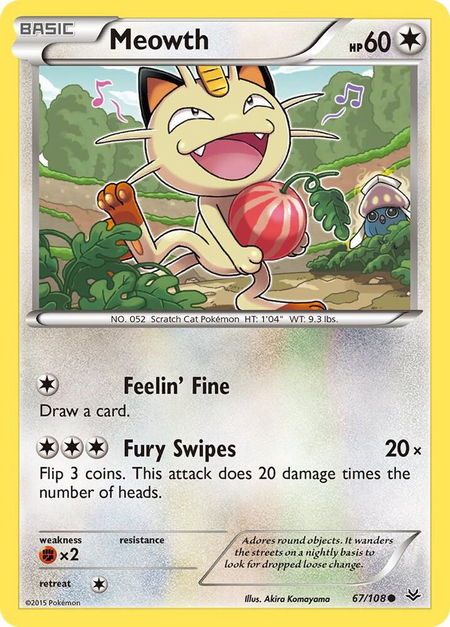 Meowth - XY - Roaring Skies Pokémon trading card