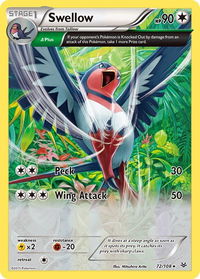 Swellow (72 Delta) - XY - Roaring Skies (ROS) #72/108 - Holo Rare Pokémon Trading Card
