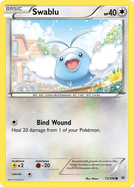 Swablu trading card from XY - Roaring Skies Swablu - XY - Roaring Skies Pokémon trading card
