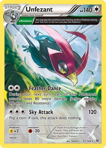Unfezant (81 Delta) - XY - Roaring Skies (ROS) #81/108 - Rare Pokémon Trading Card
