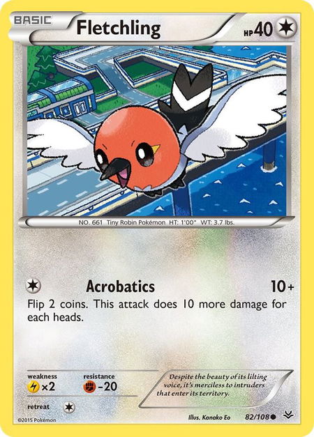 Fletchling - XY - Roaring Skies Pokémon trading card