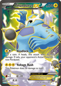 Thundurus EX (98 Full Art) - XY - Roaring Skies (ROS) #98/108 - Ultra Rare Pokémon Trading Card