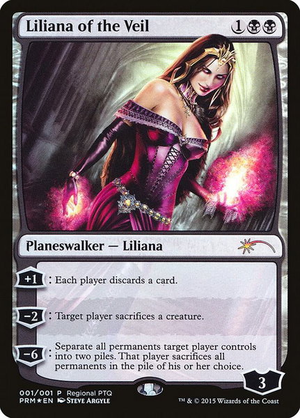 Liliana of the Veil trading card from Pro Tour Promos Liliana of the Veil - Pro Tour Promos Magic: The Gathering trading card